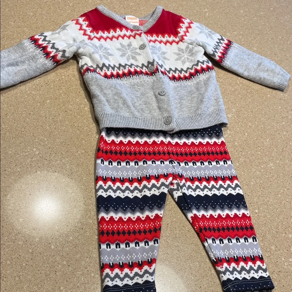 Gymboree Red and Gray Kids Matching Set